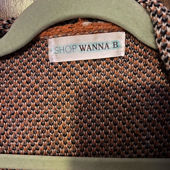 Orange & Gray Aztec Print Open Front Long Cardigan - Picture 5 of 6